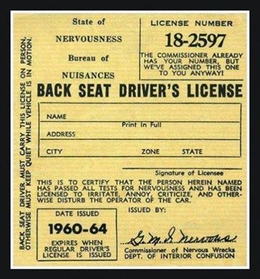 Back Seat Driver's Licence